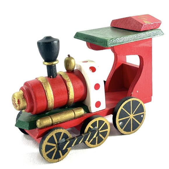 Vintage Christmas Wooden Locomotive Train Car - Picture 3 of 8